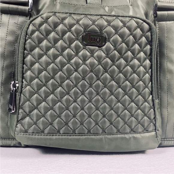 Lug Propeller Quilted Duffel Bag w/Strap Olive Green Travel Overnight Carry-on - Picture 3 of 16